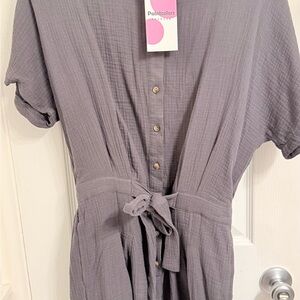 Amazon Women's Gray Button-Down Dress